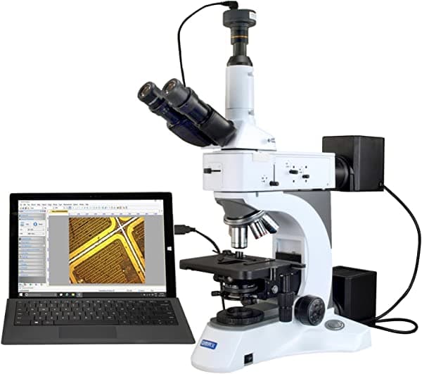 Omax infinity metalúrgicos polarizante Darkfield Microscopio 50 x -1500 X + 10 megapíxeles cámara USB M838TRMD-C100U