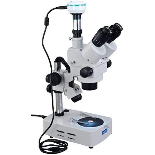 OMAX microscopio trinocular 7X-45X luces dobles con cámara digital USB de 2.0 MP V434A-C20C