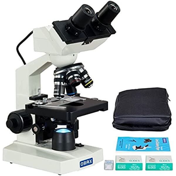 Omax 2000 x incorporado de 1, 3 MP compuesto Microscopio Binocular Digital w vinilo funda cubre + diapositivas + + lente Paper MD82ES10-A188V-SCP100