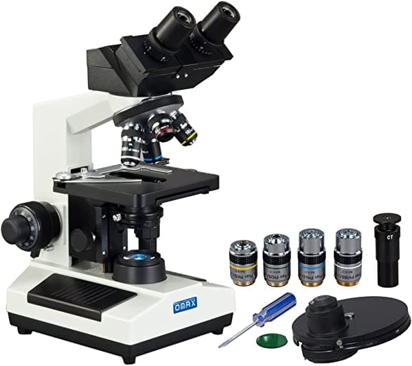 OMAX microscopio compuesto digital integrado 40X-2000X de contraste de fase de 3.0 MP con luz LED reemplazable MD827S30L-PHB1