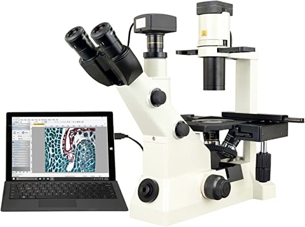 Omax invertida Contraste de fase microscopio compuesto 40 X -400 X con USB3.0 14 MP cámara digital de alta velocidad K832INV-C140U3