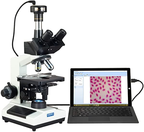 OMAX 40X-2000X microscopio compuesto trinocular de contraste de fase LED con camara digital de 5 MP M837SL-PHC2-C50U