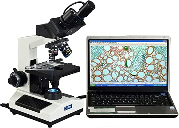 Omax compuesto 40 X -2000 X Binocular Microscopio LED con USB Cámara Digital M827SL-C02