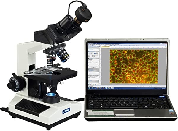 Omax 40 x -2000 X Binocular Aceite Darkfield compuesto Microscopio con luz LED reemplazable y con 3 MP cámara M827SL-A191BD-C30U