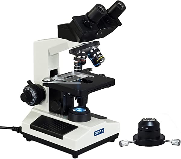Omax reemplazable 40 x -2000 X Binocular Microscopio Compuesto Darkfield de aceite con luz LED M827SL-A191BD