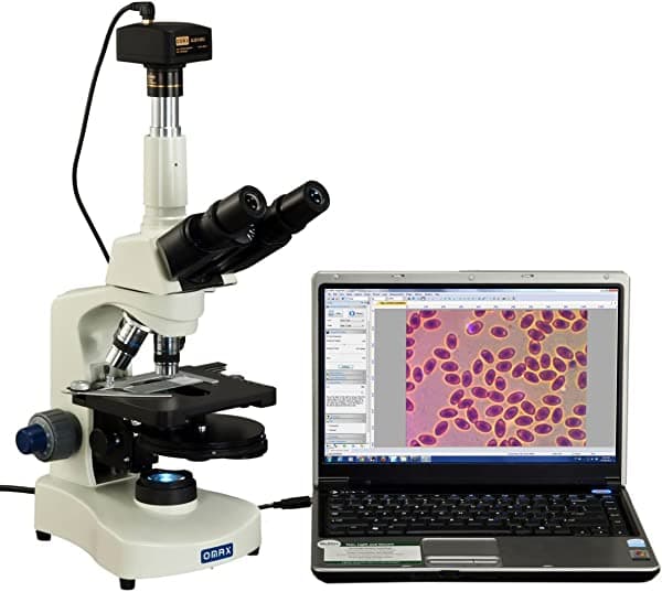 OMAX 40X-2000X microscopio compuesto trinocular de contraste de fase LED Siedentopf con camara de 14 MP M8311-PHB1-C140U