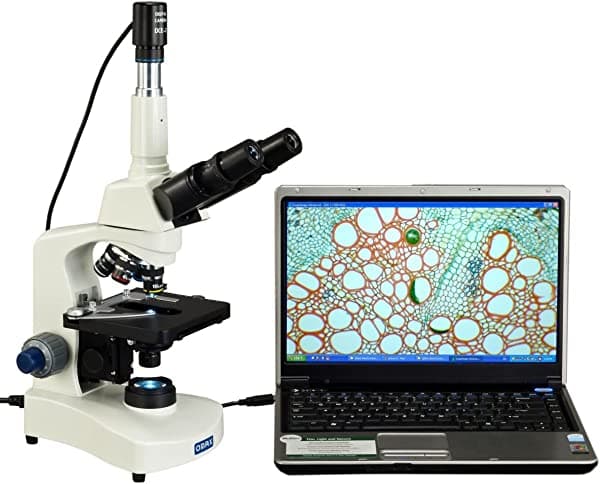 Omax 40 x -2000 X trinocular Compuesto Siedentopf LED Microscopio con cámara digital con M8311-C02
