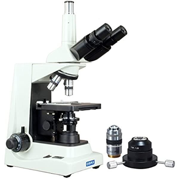 OMAX 40X-2000X microscopio compuesto trinocular LED Plan avanzado con kit darkfield M834SLPLAN-A191BOIL