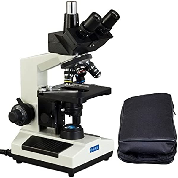Omax 40 x -2500 X trinocular Compuesto LED biológica microscopio con vinilo con funda de transporte M837ZL-A187V