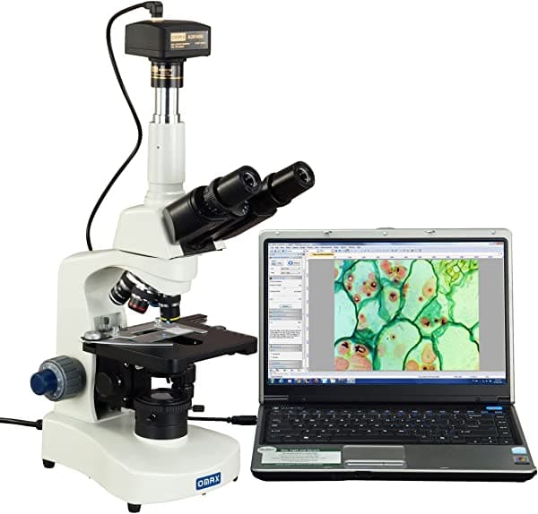 Omax Digital 40 x -2500 X trinocular Compuesto Siedentopf LED Microscopio con Kohler Illuminator y 14 MP cámara M8311Z-A195KL-C140U