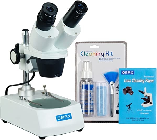 Omax 20 x -40 x -80 X Microscopio Binocular estéreo con Dual luces y limpieza Pack G223AS-LPK
