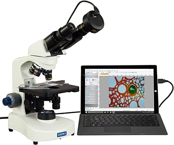 OMAX 40X-2000X - Microscopio de conglomerado con luz LED Binocular con cámara digital de 9 MP M8211-C90U