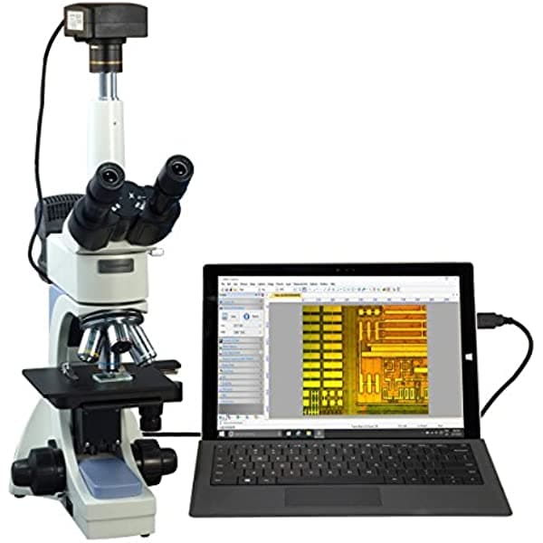 OMAX 40X-2500X USB3 10 MP Infinity Trinocular Metalúrgico Microscopio con 100X Objetivo Seco M83MPZ-C100U3