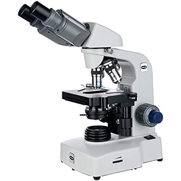 AmScope B450 40X-1000X LED Siedentopf microscopio compuesto binocular con platina mecánica de dos capas 3D