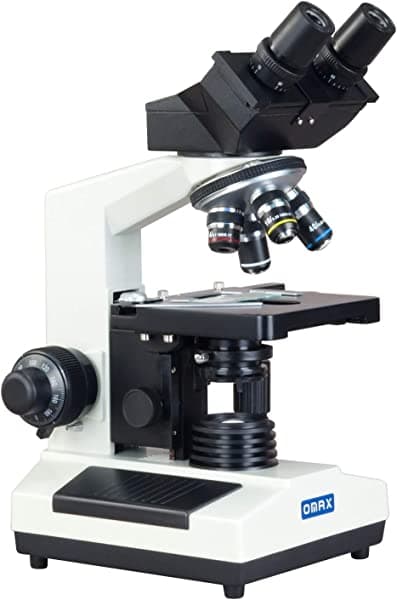 OMAX 40x-2000x microscopio binocular compuesto de laboratorio con platina mecánica de doble capa