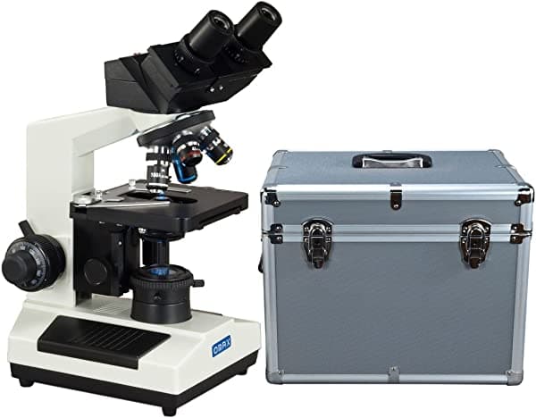 OMAX 40X-2500X incorporado 3.0MP cámara USB binocular compuesto Kohler LED microscopio con caja de aluminio MD827Z30L-A195KL-A185A
