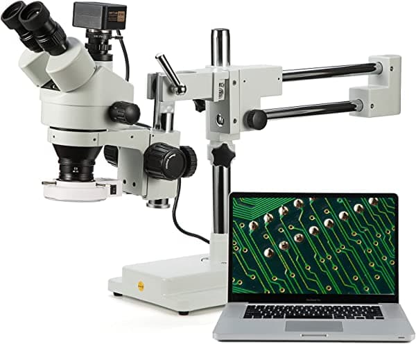 Swift Microscopio estéreo trinocular profesional 3.5X-90X con cámara de microscopio de 16MP