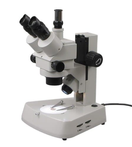OMAX microscopio estéreo trinocular con zoom 7x-45X y doble sistema de iluminación V431