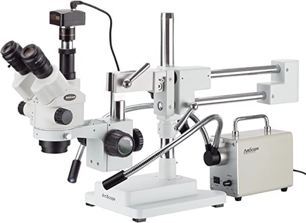 AmScope 3,5 x -180 X Microscopio zoom simul-focal Stereo con 30 W LED Iluminador y 14 MP cámara SM-4NTPZZ-30WY-14M