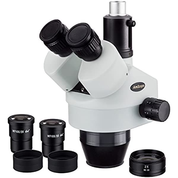 AmScope SM790T cabezal de microscopio estéreo trinocular con zoom 7X-90X