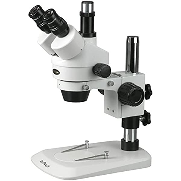 AmScope Microscopio estéreo trinocular industrial de inspección con zoom 7X-45X SM-1TN