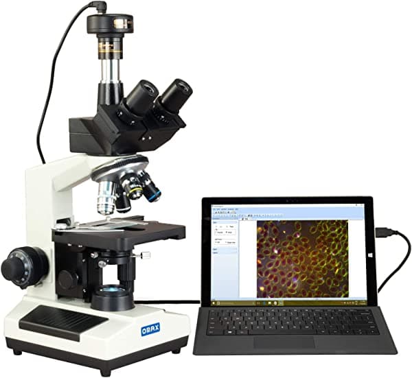 OMAX 40X-2500X Advance Darkfield microscopio trinocular compuesto con cámara digital de 9 MP con LED M837ZL-A191BOIL-C90U