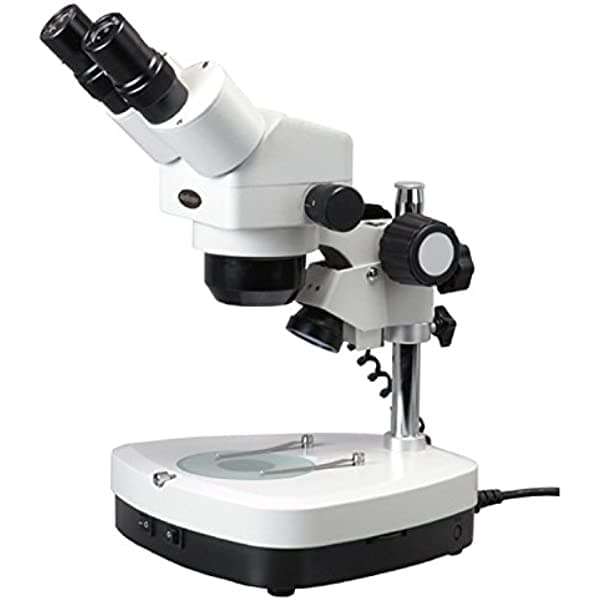 AmScope SH-2B-C2 profesional, microscopio binocular estéreo con zoom, oculares WF10X, aumento 10X-40X, lente de zoom 1X-4X, iluminación halógena superior e inferior con reóstato, 110V-120V