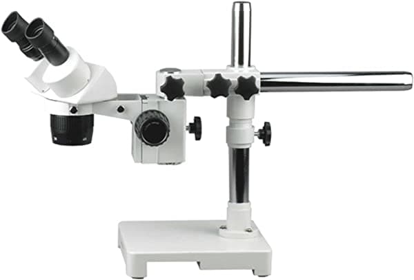 AmScope SW-3B13 Microscopio estéreo binocular, ocular WH10x, aumento de 10X y 30X, objetivo 1X/3X, soporte de brazo único