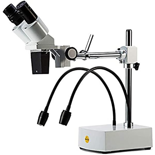 Swift S41-20 - Microscopio estéreo binocular de disección profesional, WF10x WF20x, aumento de 10 x 20X, objetivo 1 iluminación LED, soporte de brazo