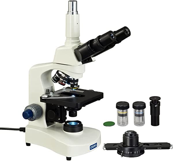 Omax M8311Z-PHC2 40X-2500X Microscopio compuesto trinocular de contraste de fase y darkfield con LED, Siedentopf