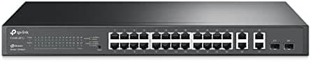 TP-LINK (T1500-28TC) 24 puertos 10/100Mbps + interruptor inteligente Gigabit de 4 puertos, 2 ranuras SFP combinadas GB T1500-28TC(TL-SL2428)