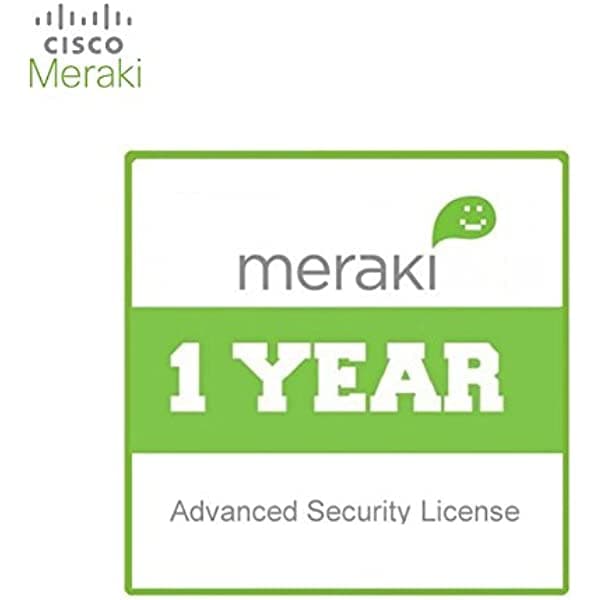 Cisco Meraki LIC-MX60-SEC Security Subscription License Software (1 año, paquete de 1 licencia) LIC-MX60-SEC-1YR