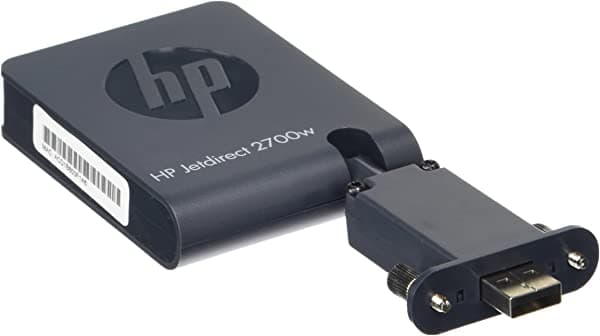 HP Jetdirect 2700w - Servidor de impresión (LAN inalámbrica, IEEE 802.11b, IEEE 28.29 oz, IEEE 802.11n, AES de 128 bits, EAP, EAP-TLS, LEAP, PEAP, SSL/TLS, TKIP, WEP, WPA, WPA2, IPv4/IPv6: SN. MPv1/vv1/2c/v3, HTTP, HTTPS, FTP, TFTP, 9100, LPD, IPP, Secure-IPP, WS Discovery, WS Print, IBM iSeries, Novell NetWare 5.x, Sí, Microsoft Windows 7/Vista/Vista 64-bit/XP/XP 64-bit/Server 2008/2008 64-bit/Server 2003/2002003 64-bit) J8026A