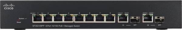 Cisco Small Business SF302-08PP - Conmutador - 8 puertos - Gestionado - escritorio, montaje en rack (SF302-08PP-K9-NA)