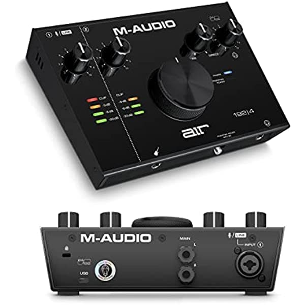 M-Audio AIR 192|4 - Interfaz de audio USB con 2 entradas y 2 salidas para grabación, transmisión y podcasting, software de MPC Beats y Ableton Live incluido