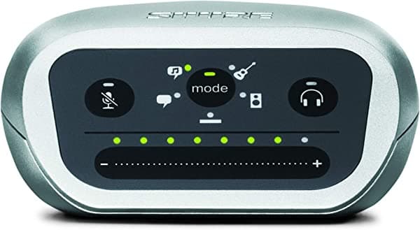 Shure MVi - Interfaz de audio digital con cables USB y Lightning y 5 modos preestablecidos DSP (voz y canto, plano, instrumento acústico, ruido) para ajustes de ecualizador, compresión y limitador MVI-DIG