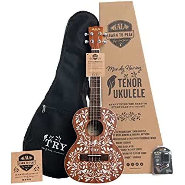 KALA, Ukelele de 4 cuerdas, derecho, caoba y blanco, tenor LTP-MH KALA-LTP-MH