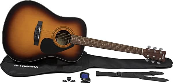 Yamaha GigMaker STD Guitarra Acústica con Funda, Afinador, Correa y Uñas - Sunburst GIGMAKER STD TBS