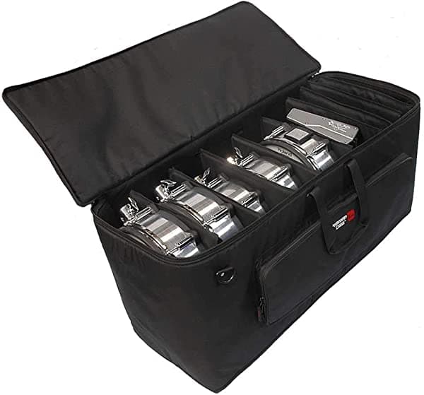 Gator Cases - Kit grande para batería electrónica con sistema divisor de velcro ajustable y ruedas; (GP-EKIT3616-BW)