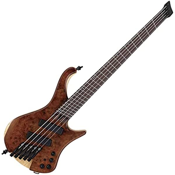 Ibanez EHB1265MSNML EHB - Bajo eléctrico de 5 cuerdas con funda acolchada (para diestros, moca natural de bajo brillo)