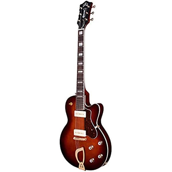 Guild Guitars Aristocrat P90 - Guitarra eléctrica de cuerpo sólido, vintage sunburst, cola de arpa, colección Newark St 379-1220-837