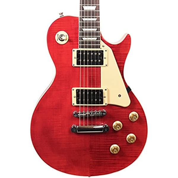 Sawtooth Heritage Series - Guitarra eléctrica con tapa flameada de arce, Cherry Flame, individual ST-H58S-CHYFL