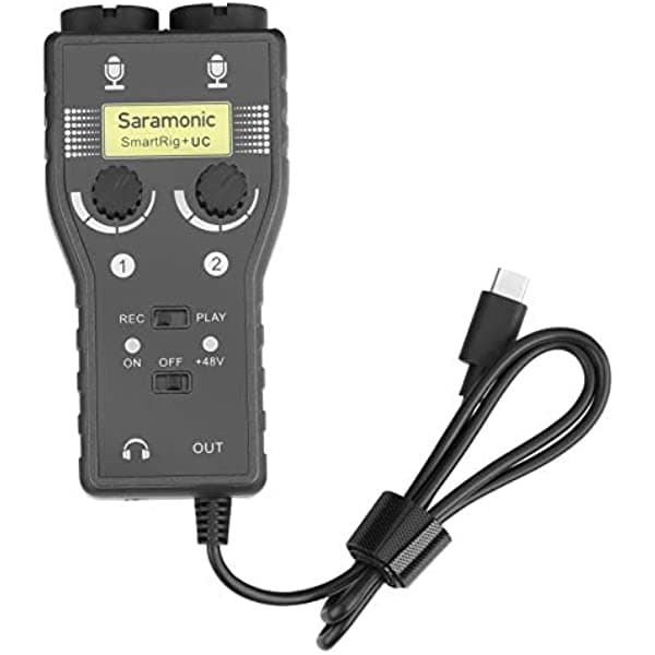 Interfaz de audio Saramonic de 2 canales con XLR, 1/4" y 1/8" para smartphones y tabletas USB-C (SmartRig+UC) SAR-SmartRig-UC-PLUS