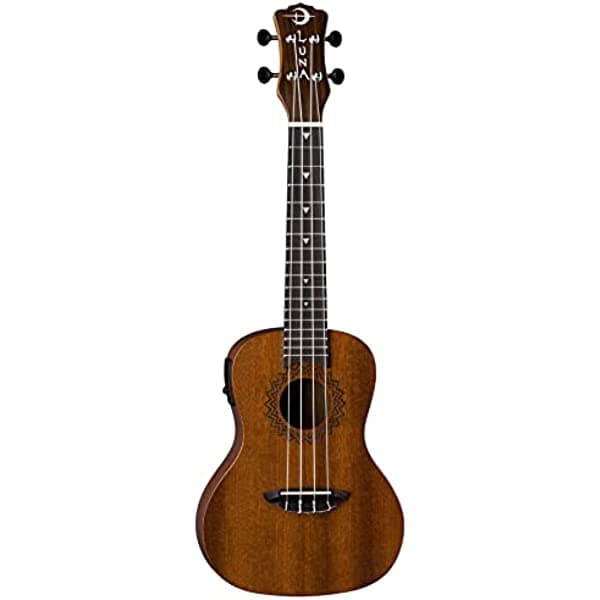 Luna UKE VMC el Uke clásico Caoba Ukelele, de conciertos con preamplificador