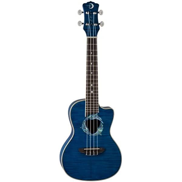 Luna Guitars Dolphin Concert Ukelele acústico-eléctrico, concierto, Púrpura UKEDPN