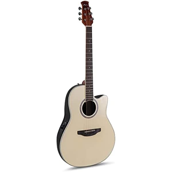 Applause Traditional AB24-4S Guitarra Electroacústica, recorte medio, tapa de pícea seleccionada, cuerpo Lyrachord, 3-band EQ y afinador, Natural Satin