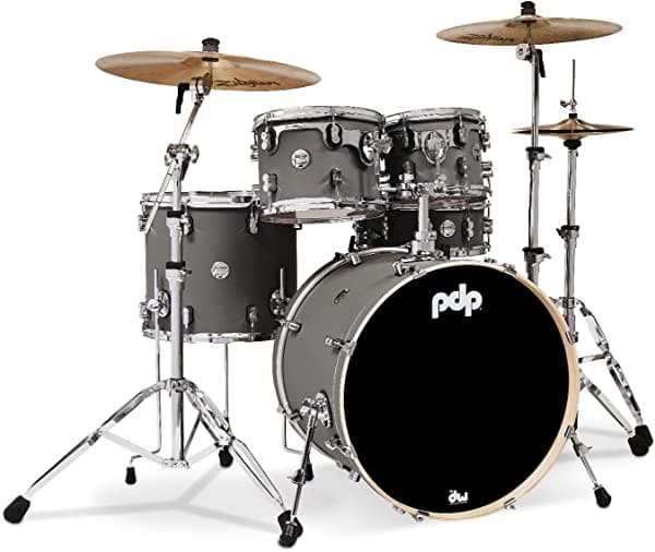 Pacific Drums & Percussion Concept Maple Satin Pewter CR HW 5PC vídeo juego DS-PDCM2215SP