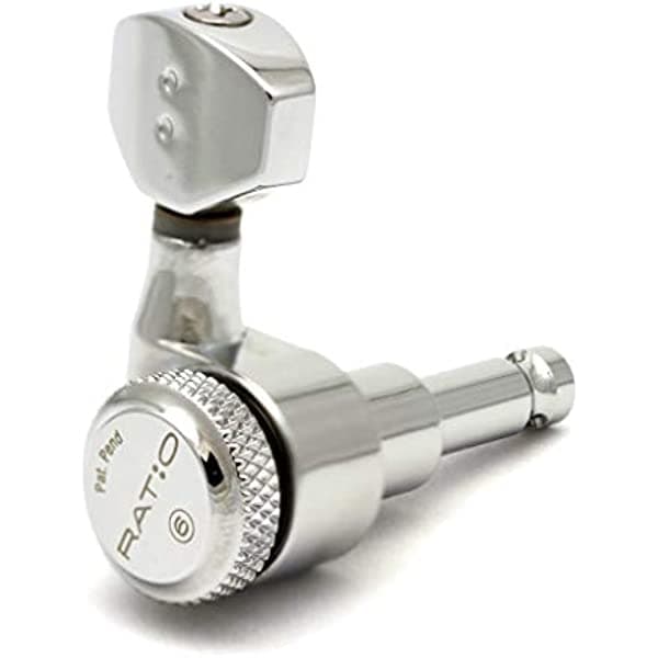 Graph Tech Ratio Tuned Machine Heads - de bloqueo eléctrico 6 In-Line Mini Contemporáneo cromado 2 Pin prn-2311-n0 PRL-8721-C0