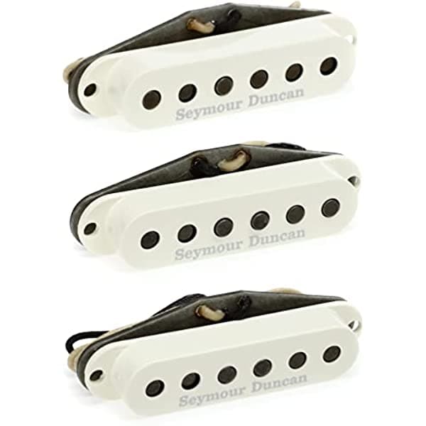 Seymour Duncan Juego de recogida psicodélico Strat de una sola bobina de 3 piezas, pergamino con logotipo