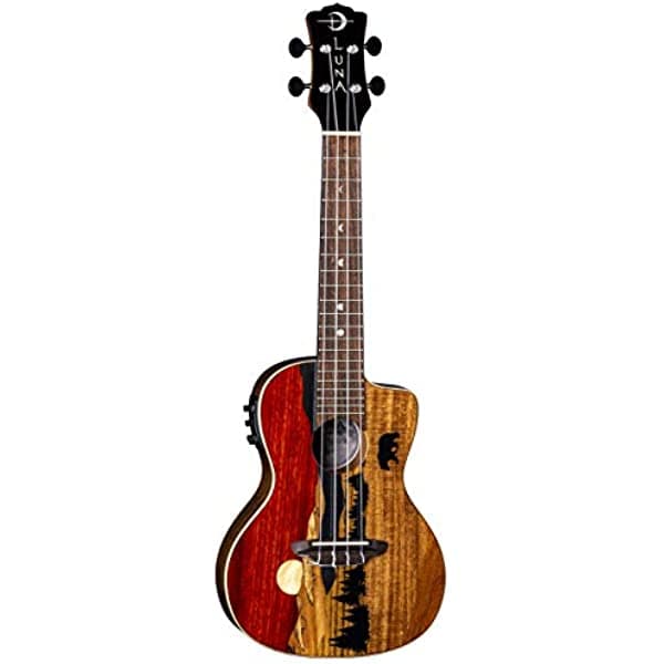Luna Guitars Vista Bear - Ukelele acústico y eléctrico de 4 cuerdas UKEVISTABEARC